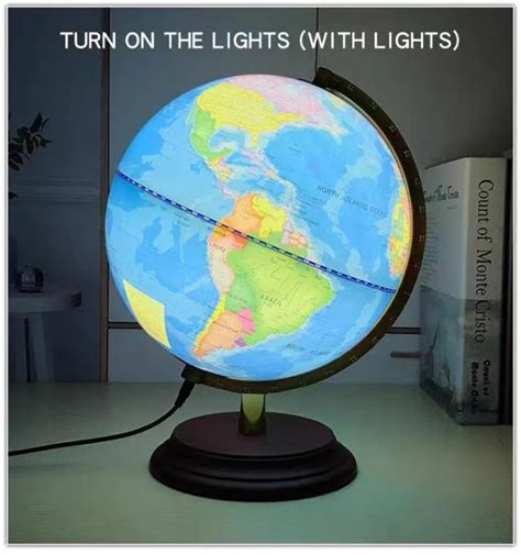 32cm Dia LED Luminous Teachinig Globe light World Earth Globe Map ...