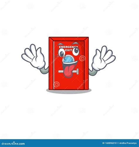 Crazy Emergency Exit Door with Cartoon Shape Stock Vector ...