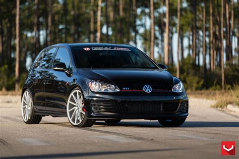 Black VW Golf GTI Slightly Reworked in the Front and at the Rear ...