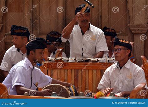 Balinese Gamelan Orchestra Playing Traditional Music in Bali Indonesia ...