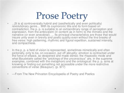 Prose Poetry Presentation