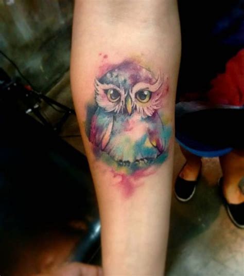 The cutest watercolor owl tattoo ever! | Watercolor owl tattoos ...