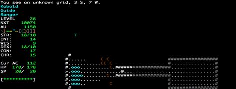 An example of Rogue-like Angband [G4]. The strip on the left side shows ...