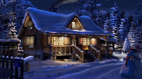 Winter Cabin Christmas Wallpapers - Wallpaper Cave