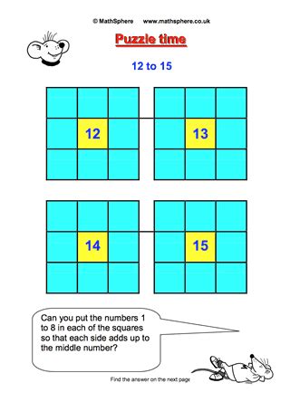 Math Puzzles For Kids Grade 3 : Math Logic Puzzles 3rd Grade Enrichment ...