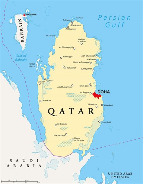 Qatar map picture - Map of qatar picture (Western Asia - Asia)