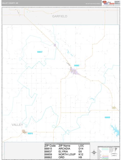 Valley County, NE Wall Map Premium Style by MarketMAPS - MapSales