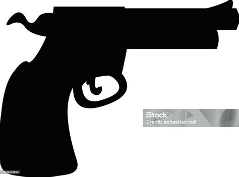 Vector Illustration Black Silhouette Icon Pistol Stock Illustration ...