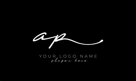 Handwriting letter AP logo design. AP logo design free vector template ...