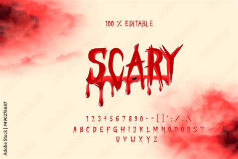 Blood Horror scary movie alphabet font. Typography Blood dripping ...