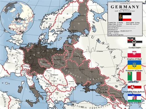 Map of Germany and the Mitteleuropa as of 1984, ( German Victory in WWI ...