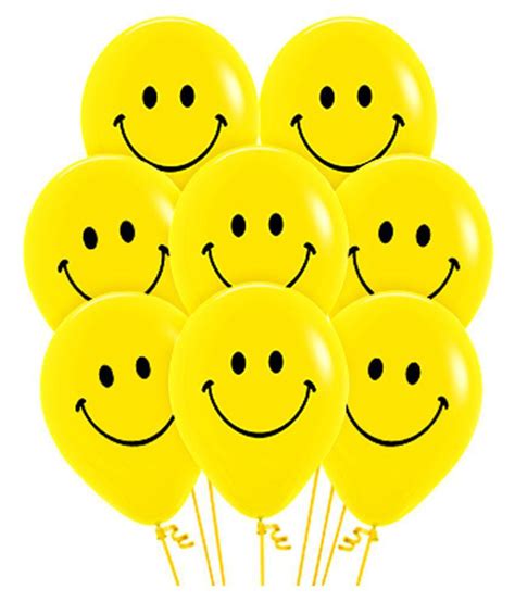 Cute Yellow Smiley Party Balloons Pack of 30 Pcs (9-12 inches) for ...