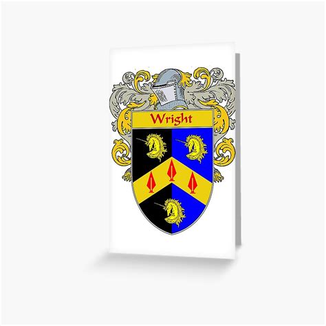 "Wright Coat of Arms / Wright Family Crest" Greeting Card by IrishArms ...