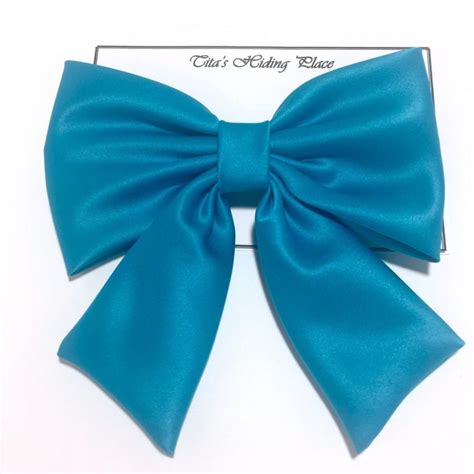 Blue Jewel Hair Bow, Blue Hair Bows, Prom Hair Bow, Big Blue Bow, Retro ...