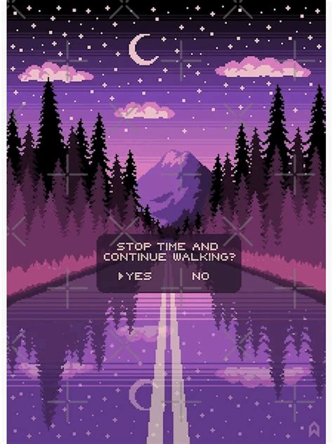 "Aesthetic Purple Retro Pixel Art" Poster by volkaneeka | Redbubble