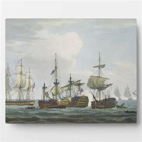 Situation of HMS Temeraire at The Battle of Trafal Plaque | Zazzle ...