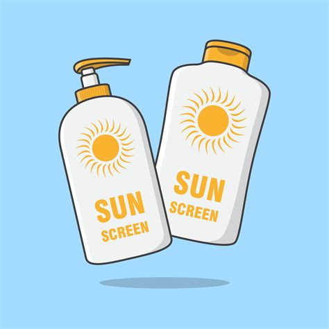 Sunscreen Spray And Sunscreen Cream Bottle Cartoon Vector Illustration ...