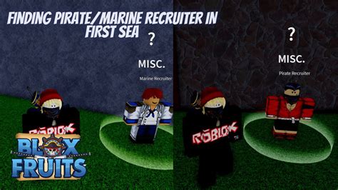 Blox Fruits Tutorial: Finding Marine/Pirate Recruiter in First Sea ...