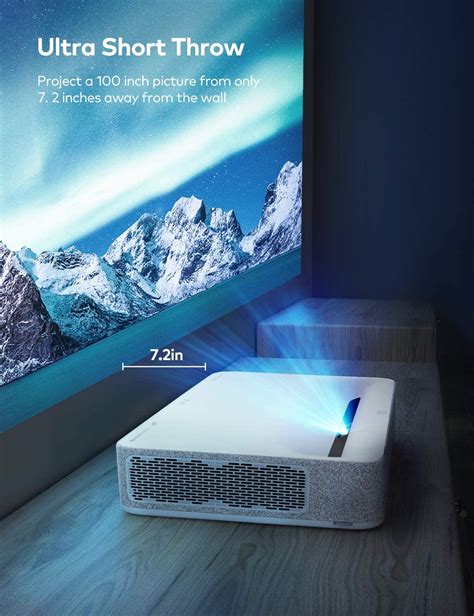 VAVA 4K UHD Laser Projector Ultra Short Throw for Home Cinema - White