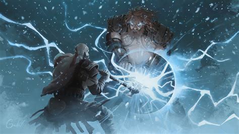 Kratos vs Thor God of War 4K #3581j Wallpaper PC Desktop