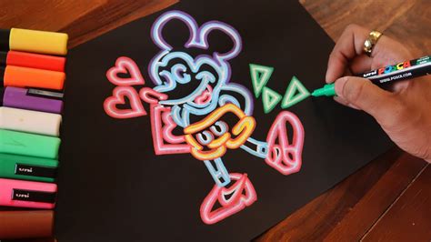 How to Draw Neon Glow Art - YouTube