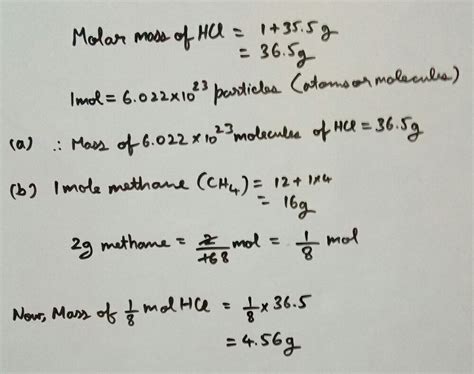 Molar mass of hydrogen chloride