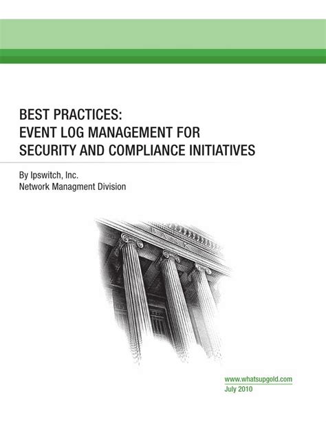 (PDF) BEST PRACTICES: EVENT LOG MANAGEMENT FOR ......BEST PRACTICES ...