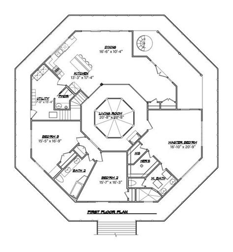 Unique Modern Octagon Style House Plan 8652: The Octagon - 8652