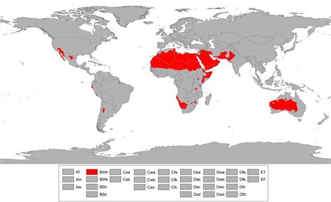 Regions with hot desert climates | Tropical savanna climate, Desert ...