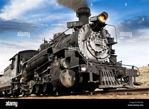 Old fashioned vintage locomotive train engine Stock Photo - Alamy