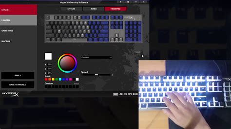 HyperX Alloy FPS RGB Gaming Keyboard - Ngenuity software Demo - YouTube