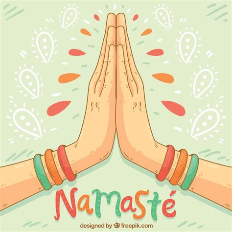 Namaste gesture with hand drawn style Vector | Free Download