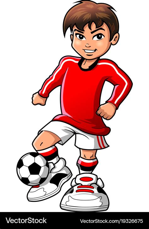 Soccer football player teen boy sports clipart Vector Image