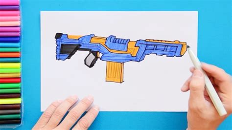 How to draw Nerf Delta Trooper Combat Blaster - YouTube