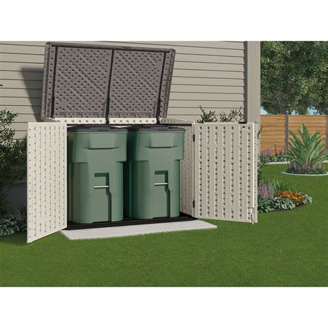 Suncast Plastic Storage Shed, Off-White and Gray, 44.25 in D x 52 in H ...