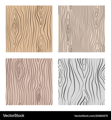 Wooden seamless patterns set wood grain Royalty Free Vector