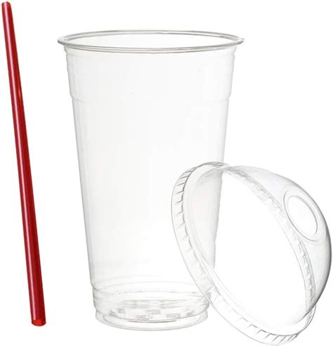 Amazon.com : (1000 Sets) 24 oz Clear Plastic Cups with Dome Lids and ...