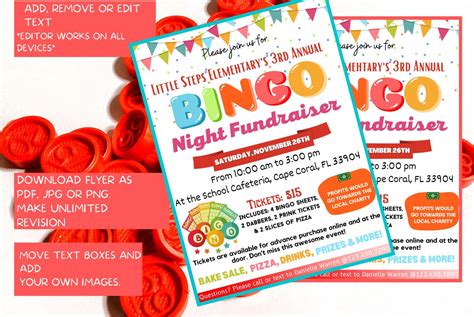 Bingo Night Fundraiser Flyer Bingo Fundraiser PTO Fundraiser - Etsy