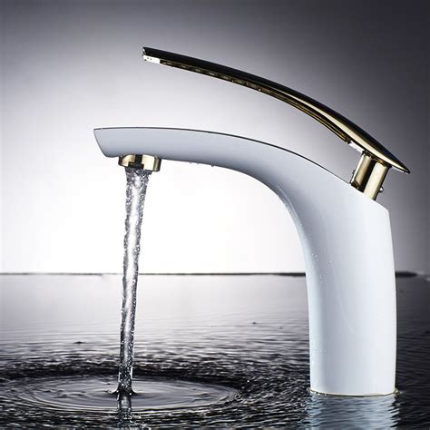 White Bathroom Sink Faucets Single Handle Vessel Black Unique Modern