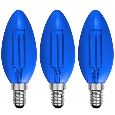 Luxrite Colored LED Blue Light Bulb, 4W, Dimmable LED Filament Bulb, UL ...