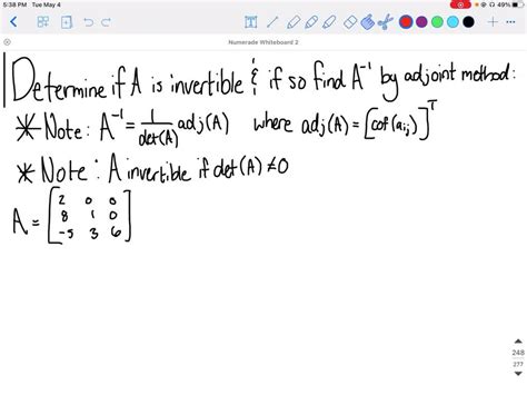 SOLVED:decide whether the matrix is invertible, and if so, use the ...