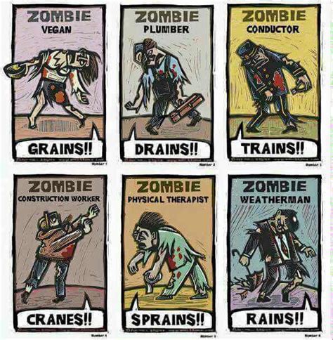 Different types of zombies | Funny memes, Memes, Zombie apocalypse survival