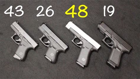 Glock 48 vs 19 vs 43 vs 26 - YouTube