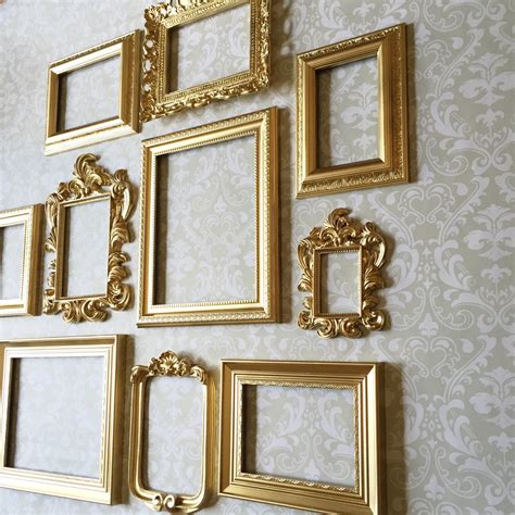 Gold PICTURE FRAME SET - wall gallery - collection of 10 - Vintage ...