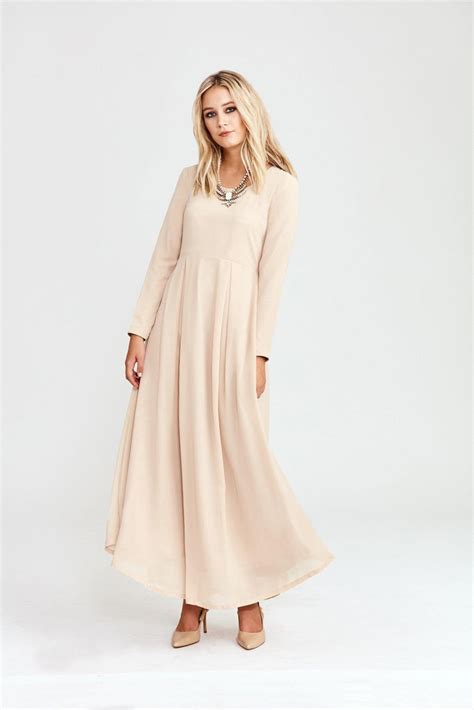 Beige Roses Modest Maxi Dress – bzarina