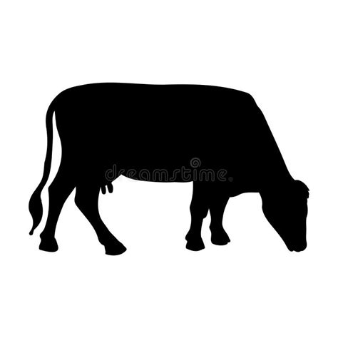 Silhouette Icon Cow Eating Grass. Simple Icon of Agricultural Products ...