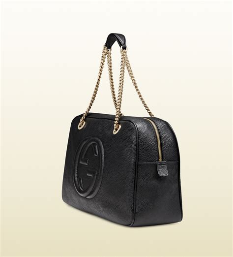 Lyst - Gucci Soho Leather Shoulder Bag in Black