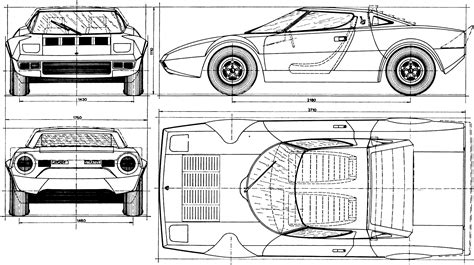 Lancia Stratos Blueprint - Download free blueprint for 3D modeling