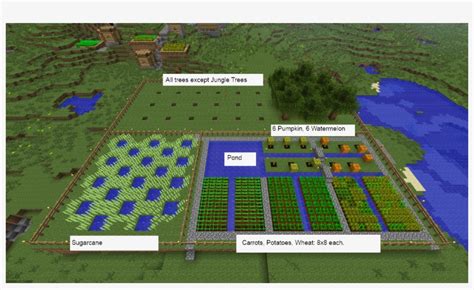 My Efficient Farm - Minecraft Farm Layout Transparent PNG - 1360x768 ...