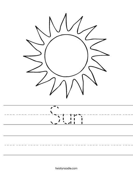 Kindergarten Math Worksheet Sun